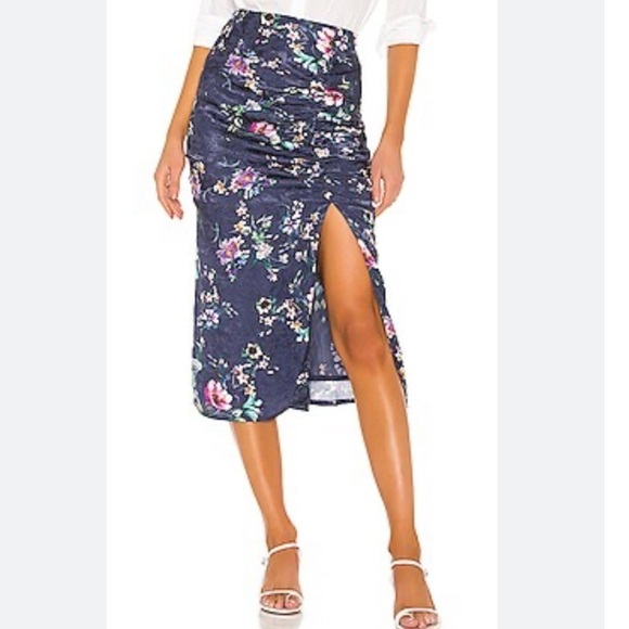 House of Harlow X Revolve Nayla Midi Floral Satin Skirt NWT - Picture 1 of 12